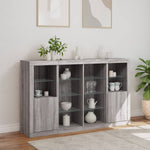 Sideboards with LED Lights 3 pcs Grey Sonoma Engineered Wood - Bargainia.com - 