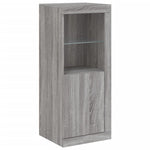 Sideboards with LED Lights 3 pcs Grey Sonoma Engineered Wood - Bargainia.com - 