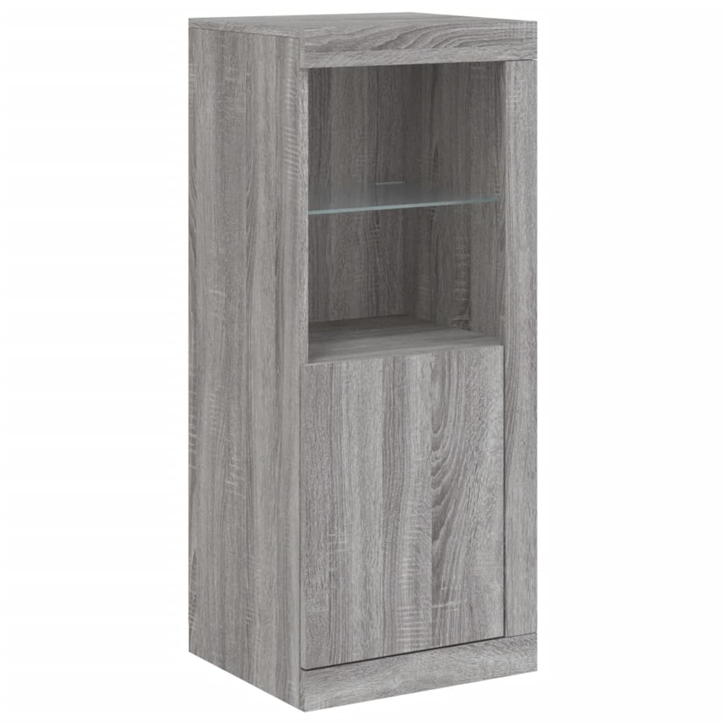 Sideboards with LED Lights 3 pcs Grey Sonoma Engineered Wood - Bargainia.com - 