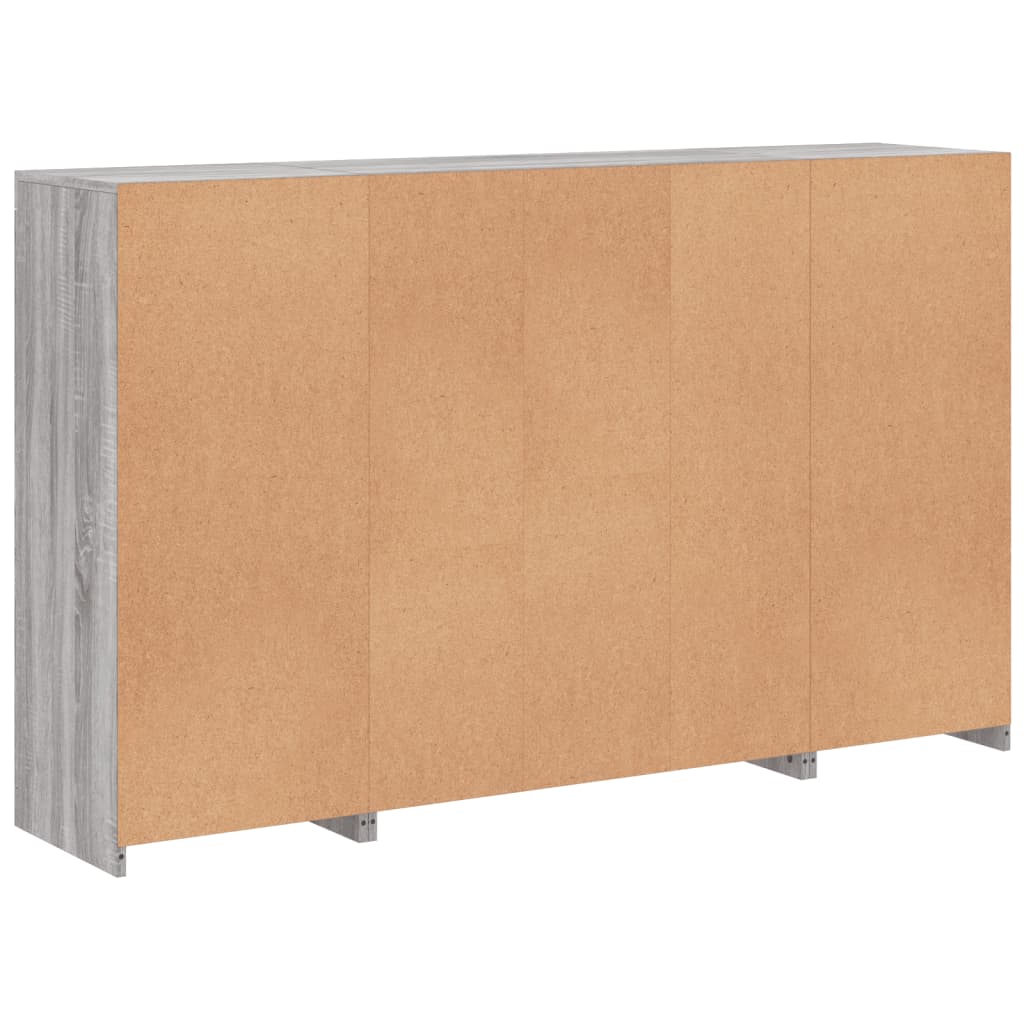 Sideboards with LED Lights 3 pcs Grey Sonoma Engineered Wood - Bargainia.com - 