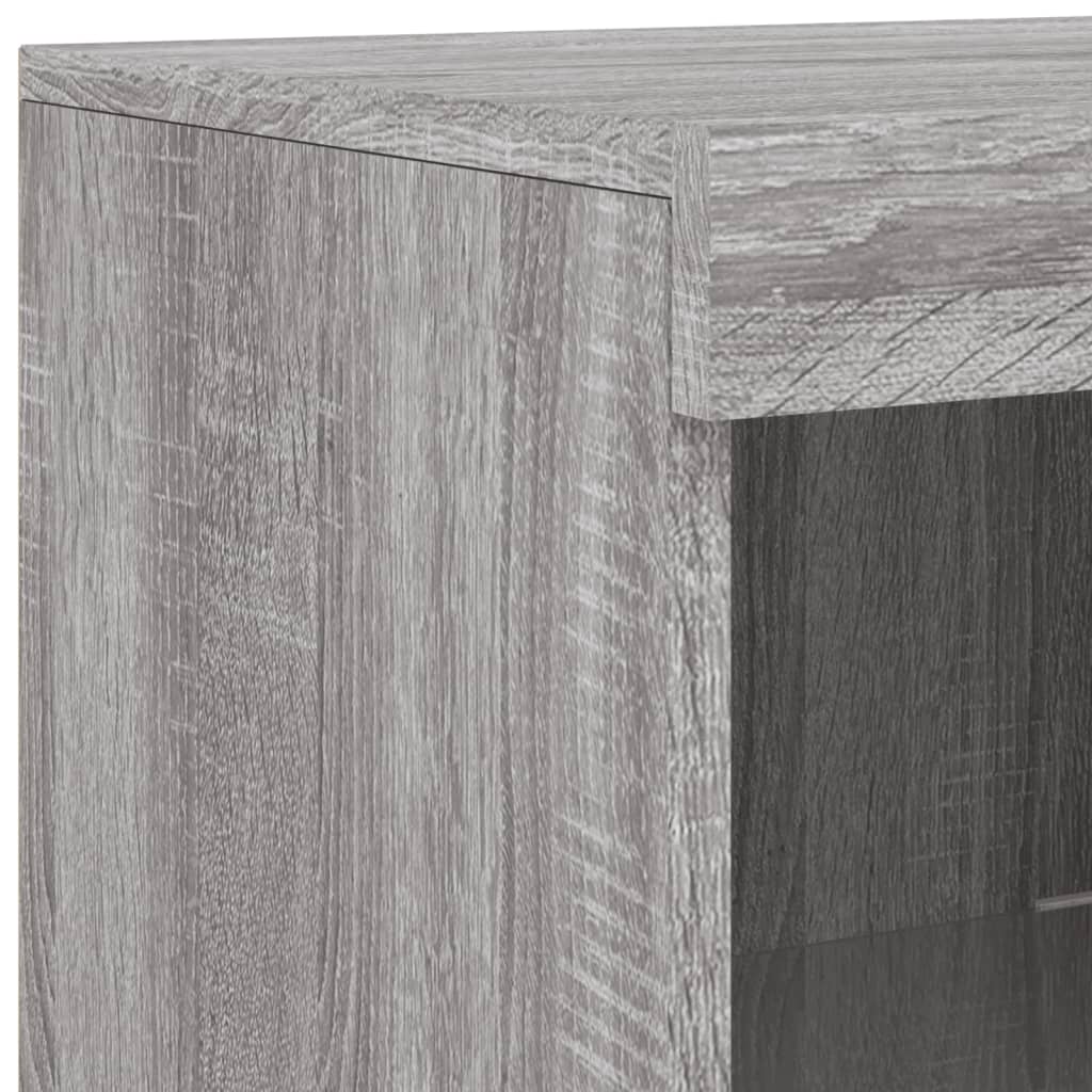 Sideboards with LED Lights 3 pcs Grey Sonoma Engineered Wood - Bargainia.com - 