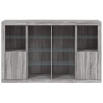 Sideboards with LED Lights 3 pcs Grey Sonoma Engineered Wood - Bargainia.com - 