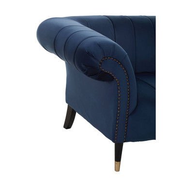 Siena Three Seat Midnight Velvet Sofa - Bargainia.com - 