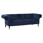 Siena Three Seat Midnight Velvet Sofa - Bargainia.com - 