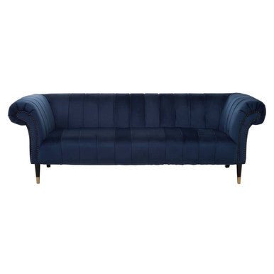 Siena Three Seat Midnight Velvet Sofa - Bargainia.com - 