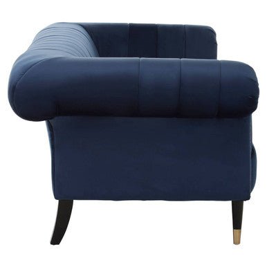 Siena Three Seat Midnight Velvet Sofa - Bargainia.com - 