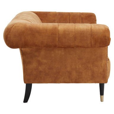 Siena Two Seat Gold Velvet Sofa - Bargainia.com - 