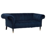 Siena Two Seat Midnight Blue Velvet Sofa - Bargainia.com - 
