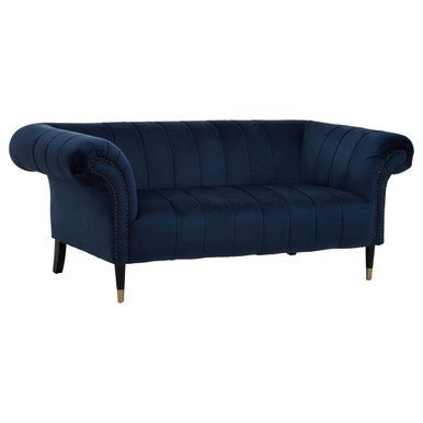 Siena Two Seat Midnight Blue Velvet Sofa - Bargainia.com - 