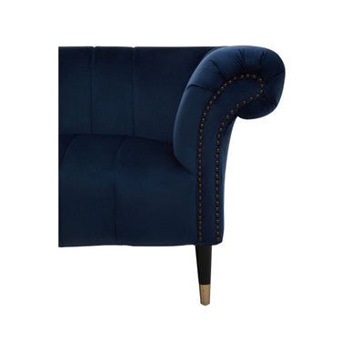 Siena Two Seat Midnight Blue Velvet Sofa - Bargainia.com - 