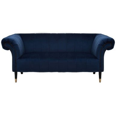 Siena Two Seat Midnight Blue Velvet Sofa - Bargainia.com - 