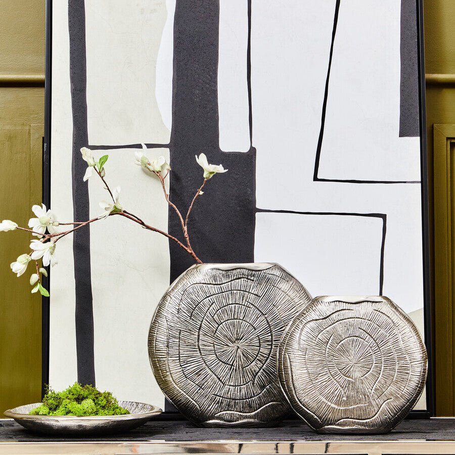 Silva Large Oak Effect Silver Finish Vase - Bargainia.com - 5018705970301