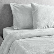 Silver Teddy Fleece Duvet & Two Pillow Covers Set Super Soft - Hibernate Cosy Collection Clearance