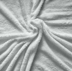 Silver Teddy Fleece Duvet & Two Pillow Covers Set Super Soft - Hibernate Cosy Collection - Bargainia.com - 