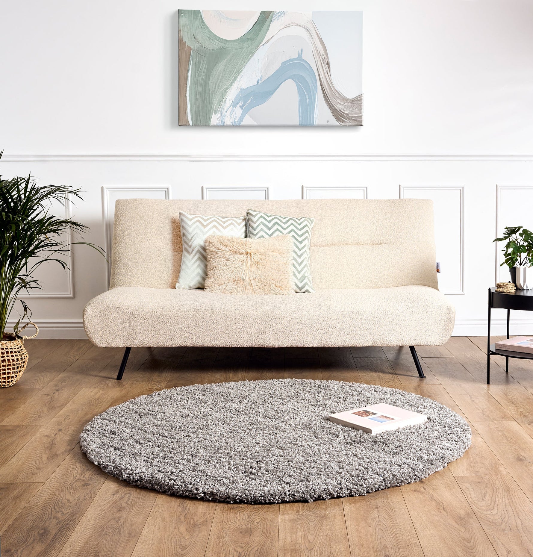 Silver Thick Shaggy Rug - California - Bargainia.com - 