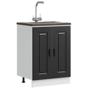 Sink Base Cabinet Kalmar Black 60x46x81.5 cm Engineered Wood - Bargainia.com - 8721158417848 - 853438