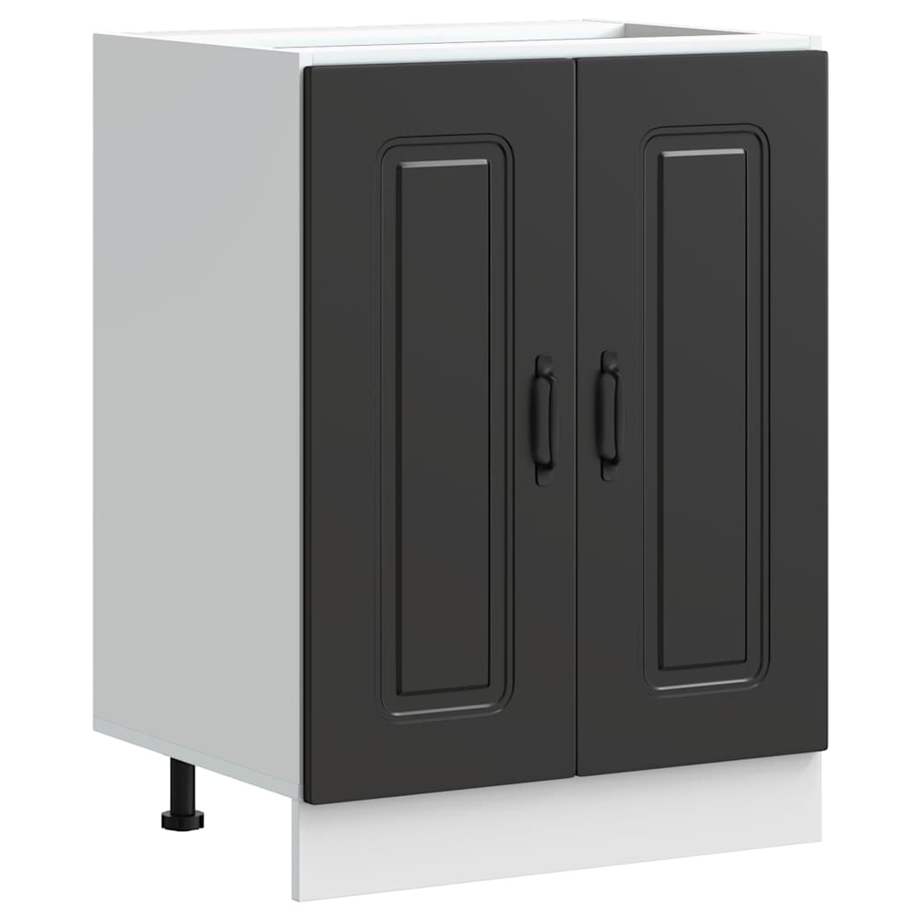 Sink Base Cabinet Kalmar Black 60x46x81.5 cm Engineered Wood - Bargainia.com - 8721158417848 - 853438