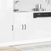 Sink Base Cabinet Kalmar High Gloss White 60x46x81.5 cm Engineered Wood - Bargainia.com - 