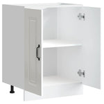 Sink Base Cabinet Kalmar High Gloss White 60x46x81.5 cm Engineered Wood - Bargainia.com - 