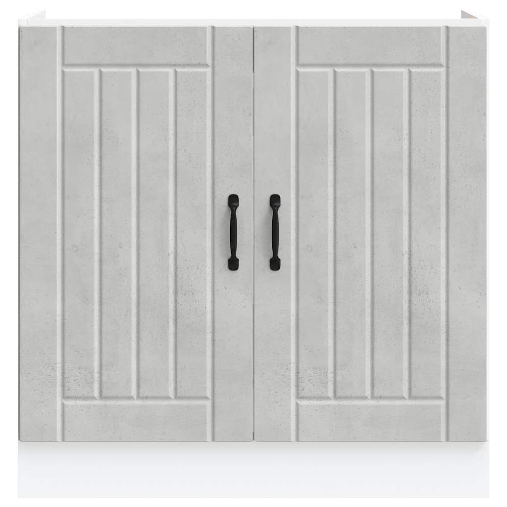 Sink Base Cabinet Lucca Concrete Grey Engineered Wood - Bargainia.com - 