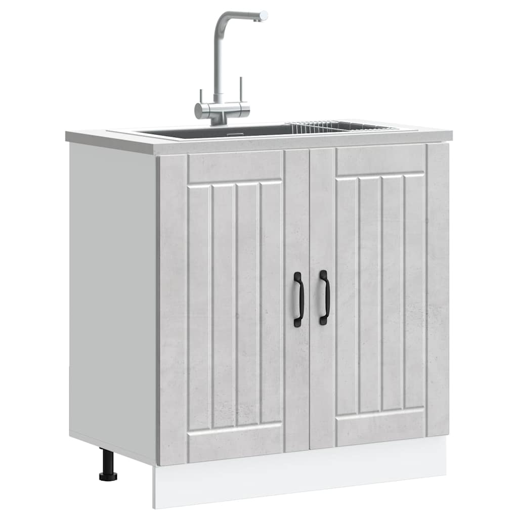 Sink Base Cabinet Lucca Concrete Grey Engineered Wood - Bargainia.com - 8721158420374 - 853691