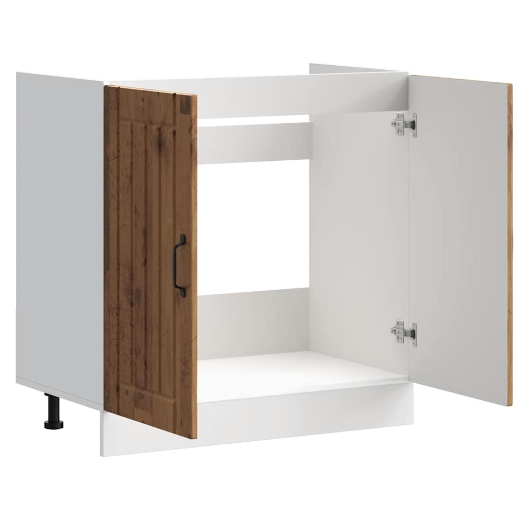 Sink Base Cabinet Lucca Old Wood Engineered Wood - Bargainia.com - 