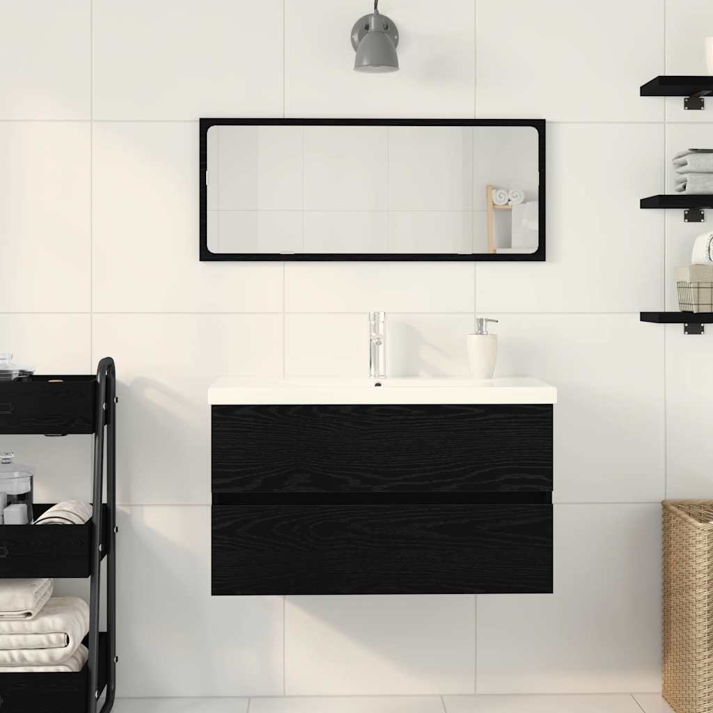 Sink Cabinet Black oak 80 x 39 x 62 cm Engineered wood - Bargainia.com - 