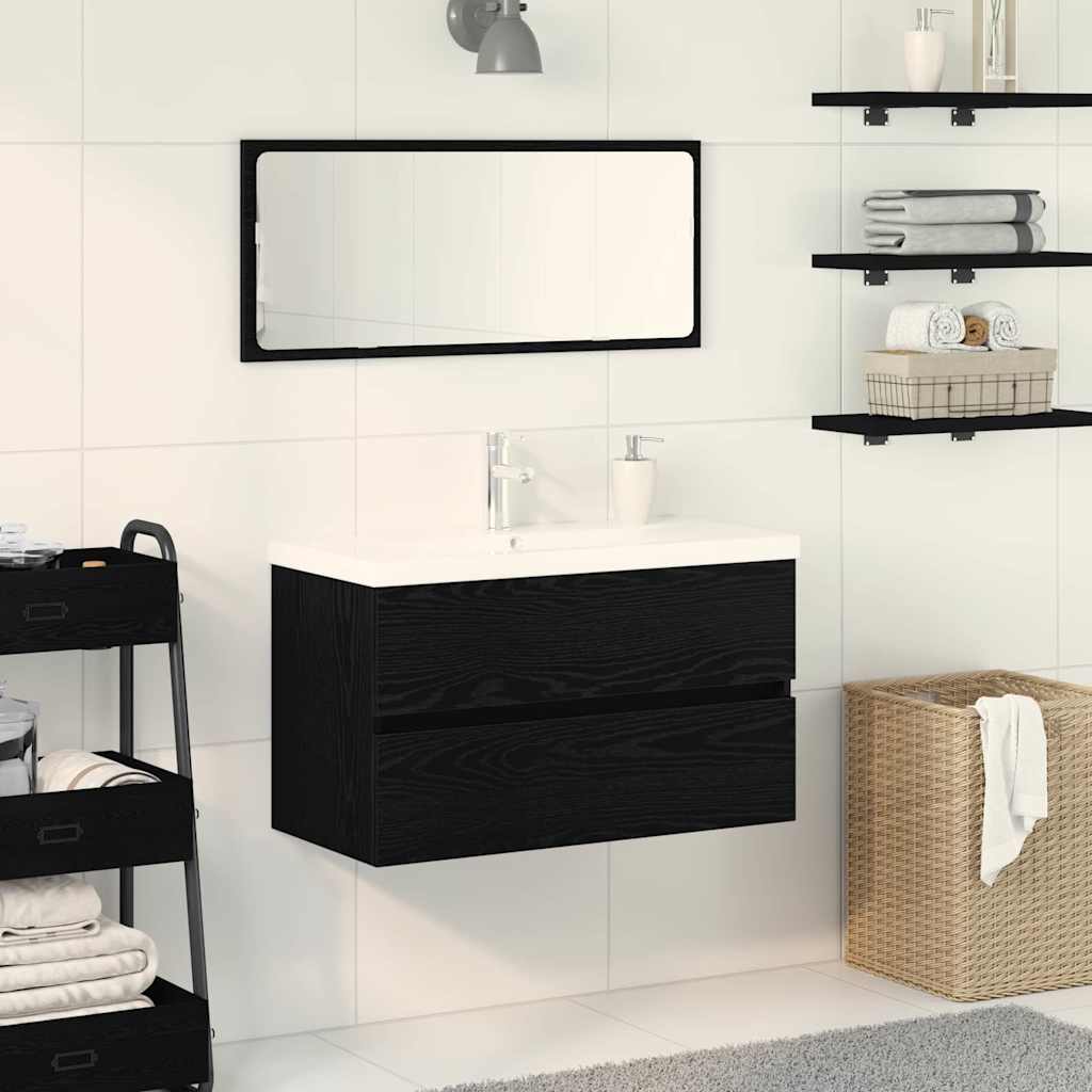 Sink Cabinet Black oak 80 x 39 x 62 cm Engineered wood - Bargainia.com - 8721158841261 - 3333142