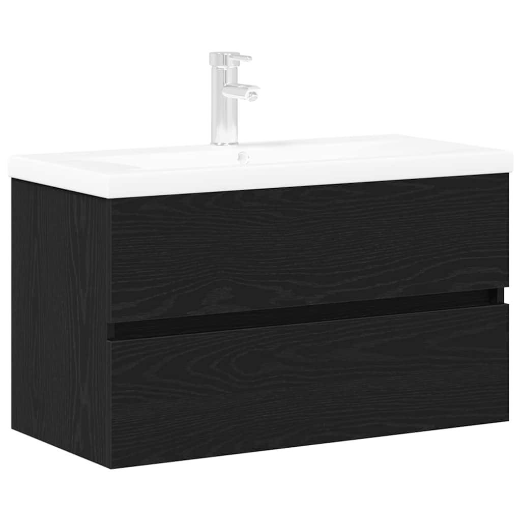 Sink Cabinet Black oak 80 x 39 x 62 cm Engineered wood - Bargainia.com - 8721158841261 - 3333142