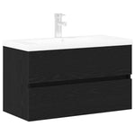 Sink Cabinet Black oak 80 x 39 x 62 cm Engineered wood - Bargainia.com - 