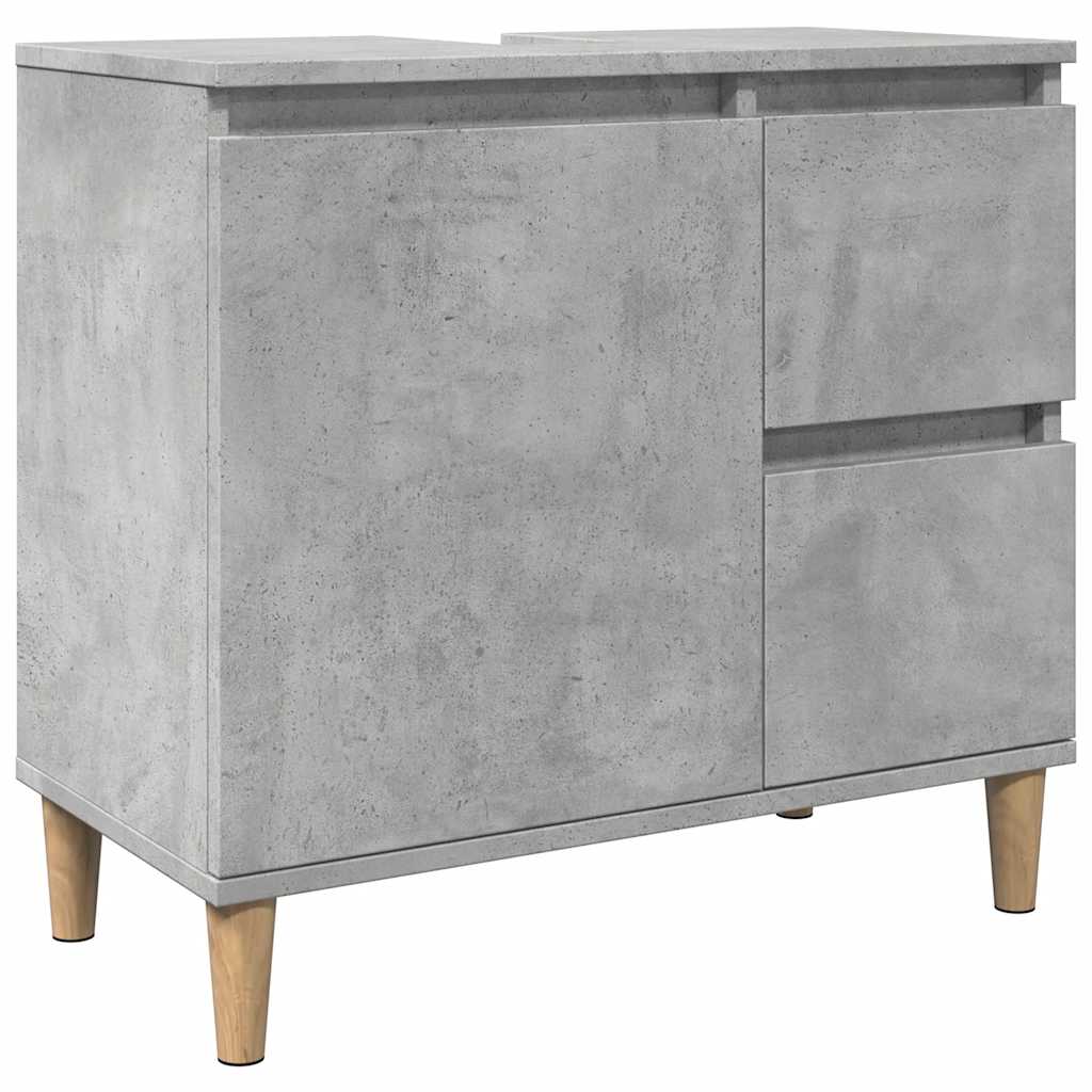 Sink Cabinet Concrete Grey 65x33x60 cm Engineered Wood - Bargainia.com - 