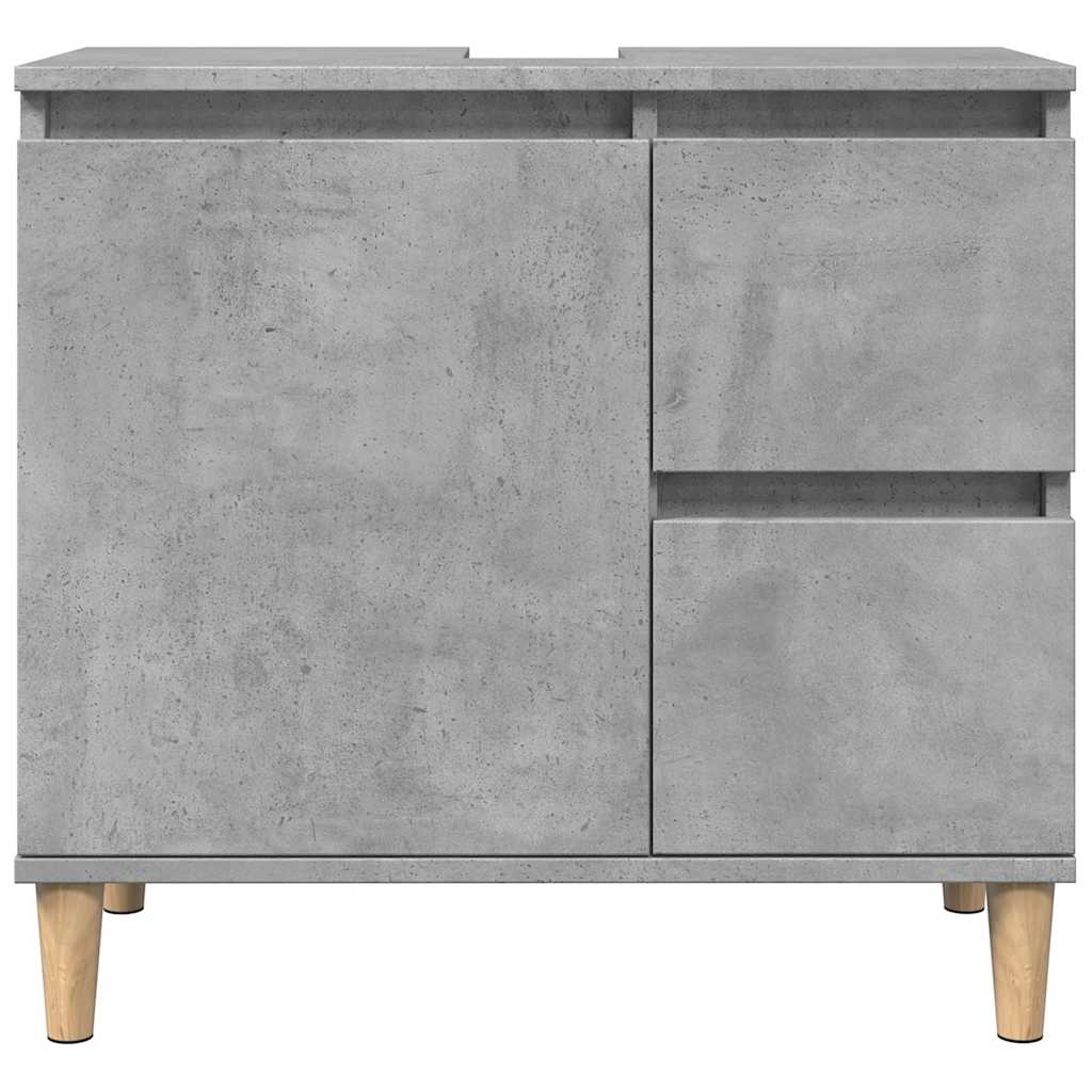 Sink Cabinet Concrete Grey 65x33x60 cm Engineered Wood - Bargainia.com - 