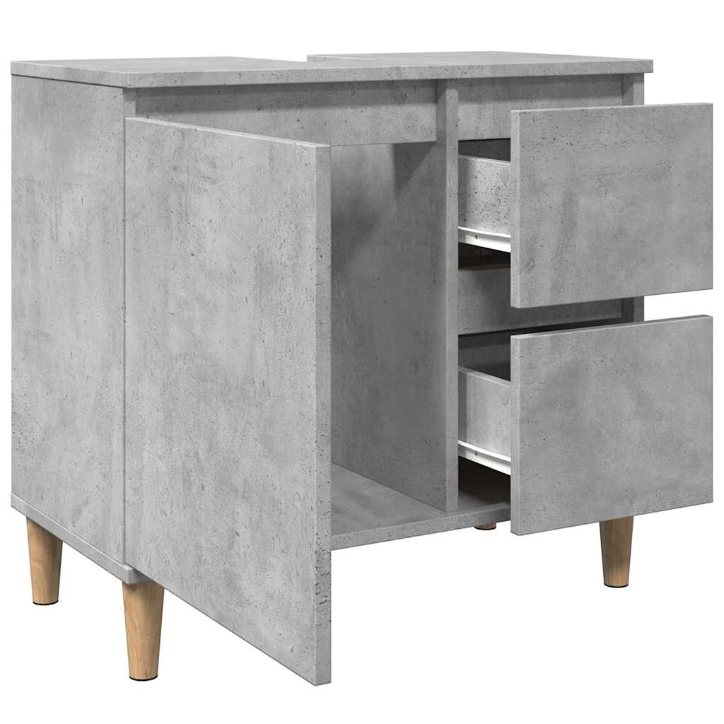 Sink Cabinet Concrete Grey 65x33x60 cm Engineered Wood - Bargainia.com - 