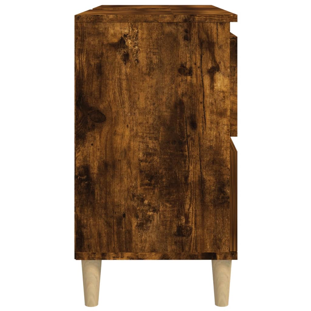 Sink Cabinet Smoked Oak 80x33x60 cm Engineered Wood - Bargainia.com - 8720845739638 - 821273