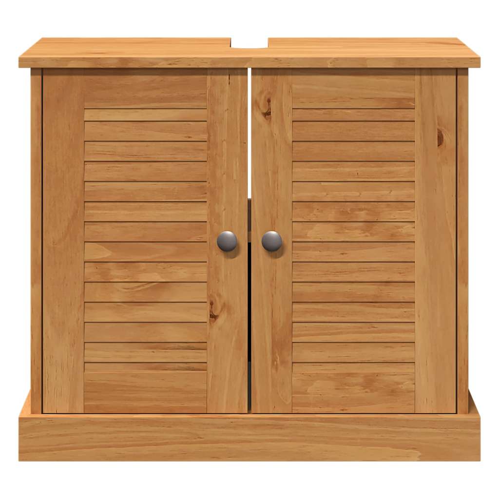 Sink Cabinet VIGO Honey brown 67.5 x 34 x 59 cm Solid pine wood - Bargainia.com - 