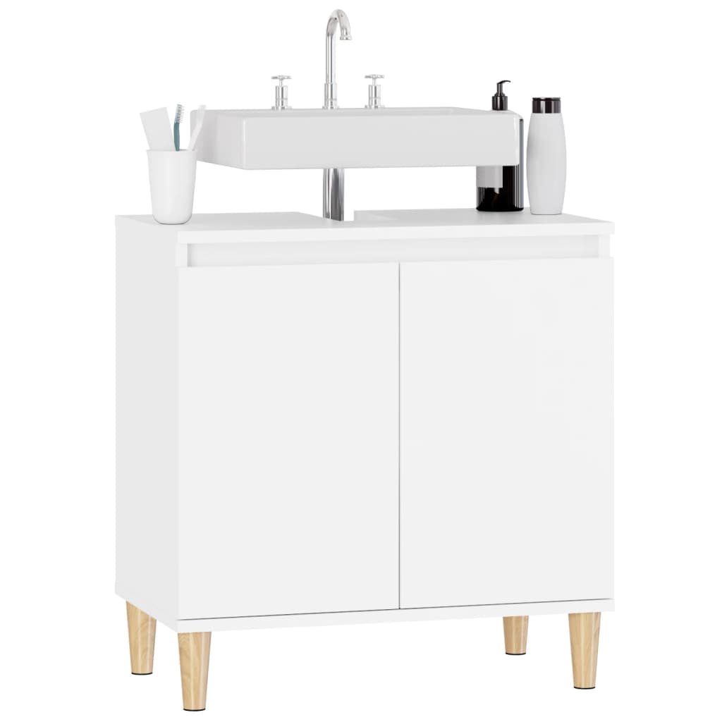 Sink Cabinet White 58x33x60 cm Engineered Wood - Bargainia.com - 8720845739423 - 821252