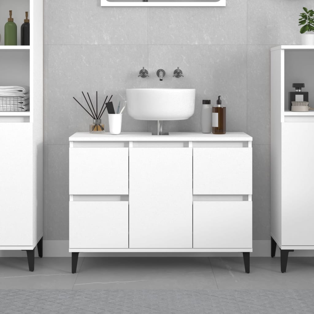 Sink Cabinet White 80x33x60 cm Engineered Wood - Bargainia.com - 8720845739669 - 821276