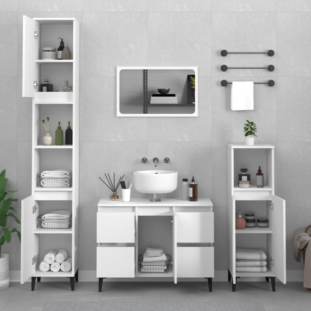 Sink Cabinet White 80x33x60 cm Engineered Wood - Bargainia.com - 8720845739669 - 821276