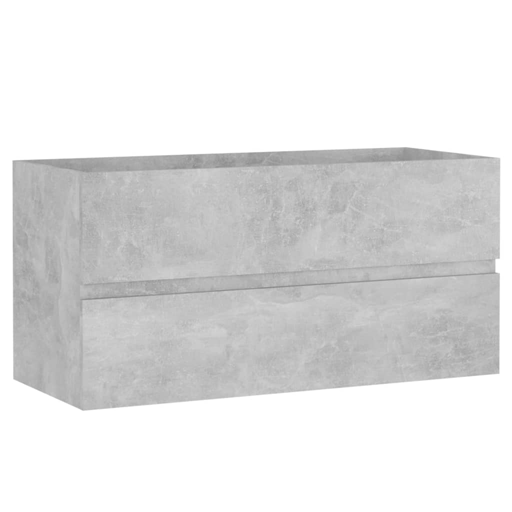 Sink Cabinet with Built - in Basin Concrete Grey Engineered Wood - Bargainia.com - 