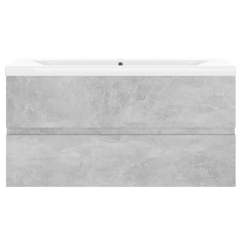 Sink Cabinet with Built - in Basin Concrete Grey Engineered Wood - Bargainia.com - 