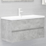 Sink Cabinet with Built - in Basin Concrete Grey Engineered Wood - Bargainia.com - 