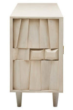 Sita Four Door Whitewash Mango Wood Abstract Sideboard - Bargainia.com - 5063227013609