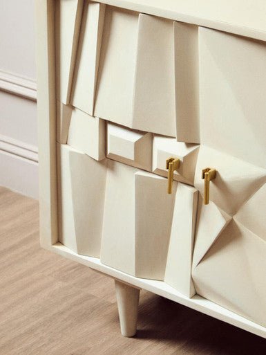 Sita Four Door Whitewash Mango Wood Abstract Sideboard - Bargainia.com - 5063227013609