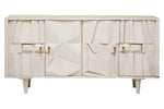 Sita Four Door Whitewash Mango Wood Abstract Sideboard - Bargainia.com - 5063227013609