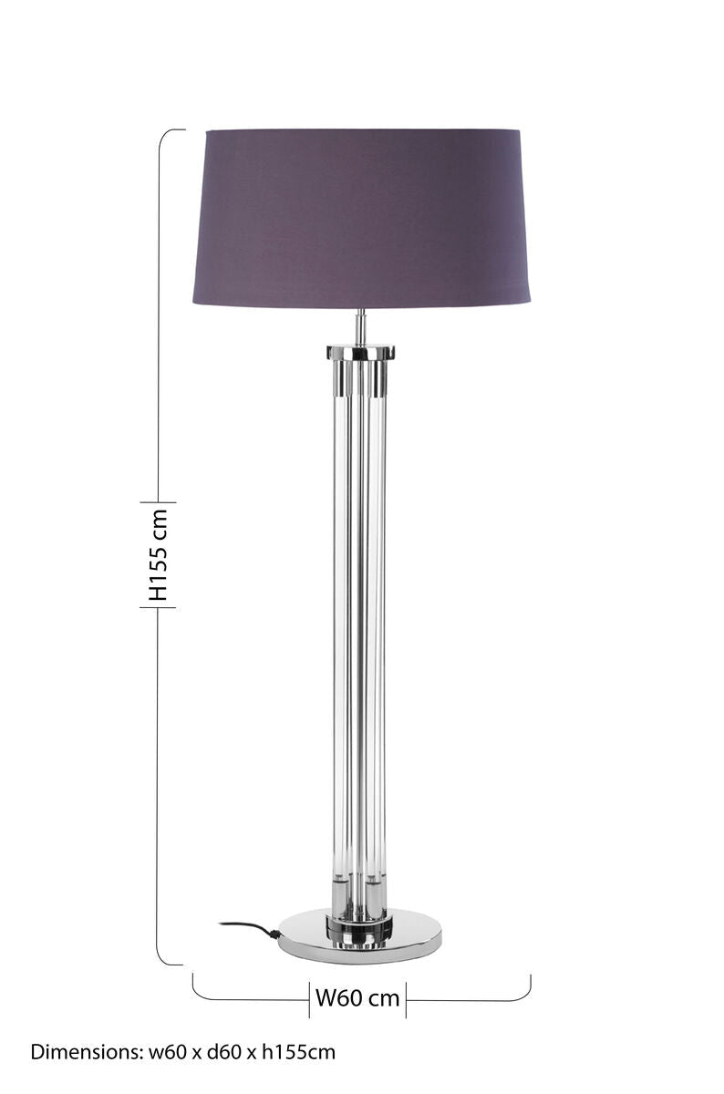 Skye Tall Acrylic And Tubular Base Floor Lamp - Bargainia.com - 5018705464336