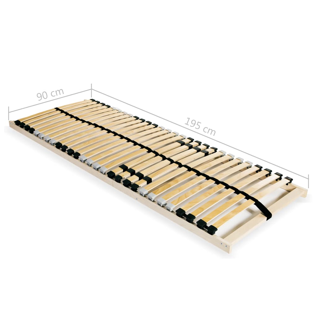 Slatted Bed Base without Mattress with 28 Slats 7 Zones 90x200 cm - Bargainia.com - 8718475606536 - 246445