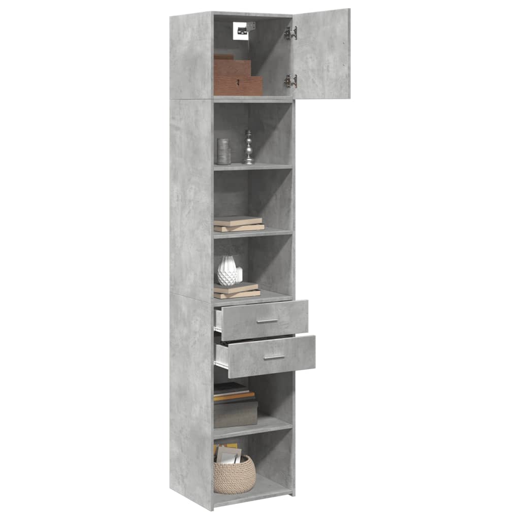 Slim Storage Cabinet Concrete Grey 45x42.5x225 cm Engineered Wood - Bargainia.com - 8721102653865 - 3281297