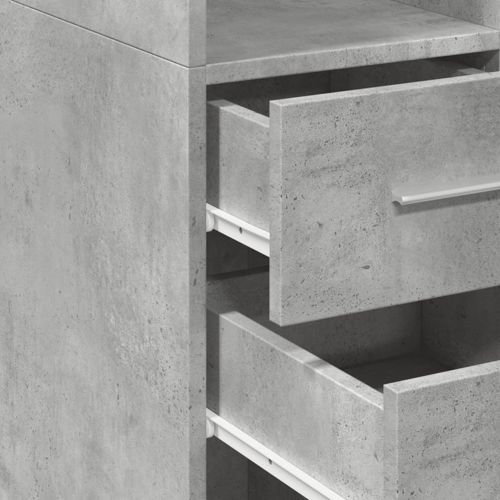 Slim Storage Cabinet Concrete Grey 45x42.5x225 cm Engineered Wood - Bargainia.com - 