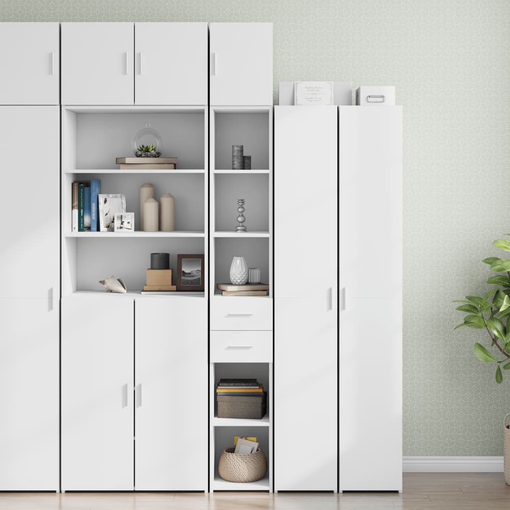 Slim Storage Cabinet White 30x42.5x225 cm Engineered Wood - Bargainia.com - 8721102653551 - 3281266