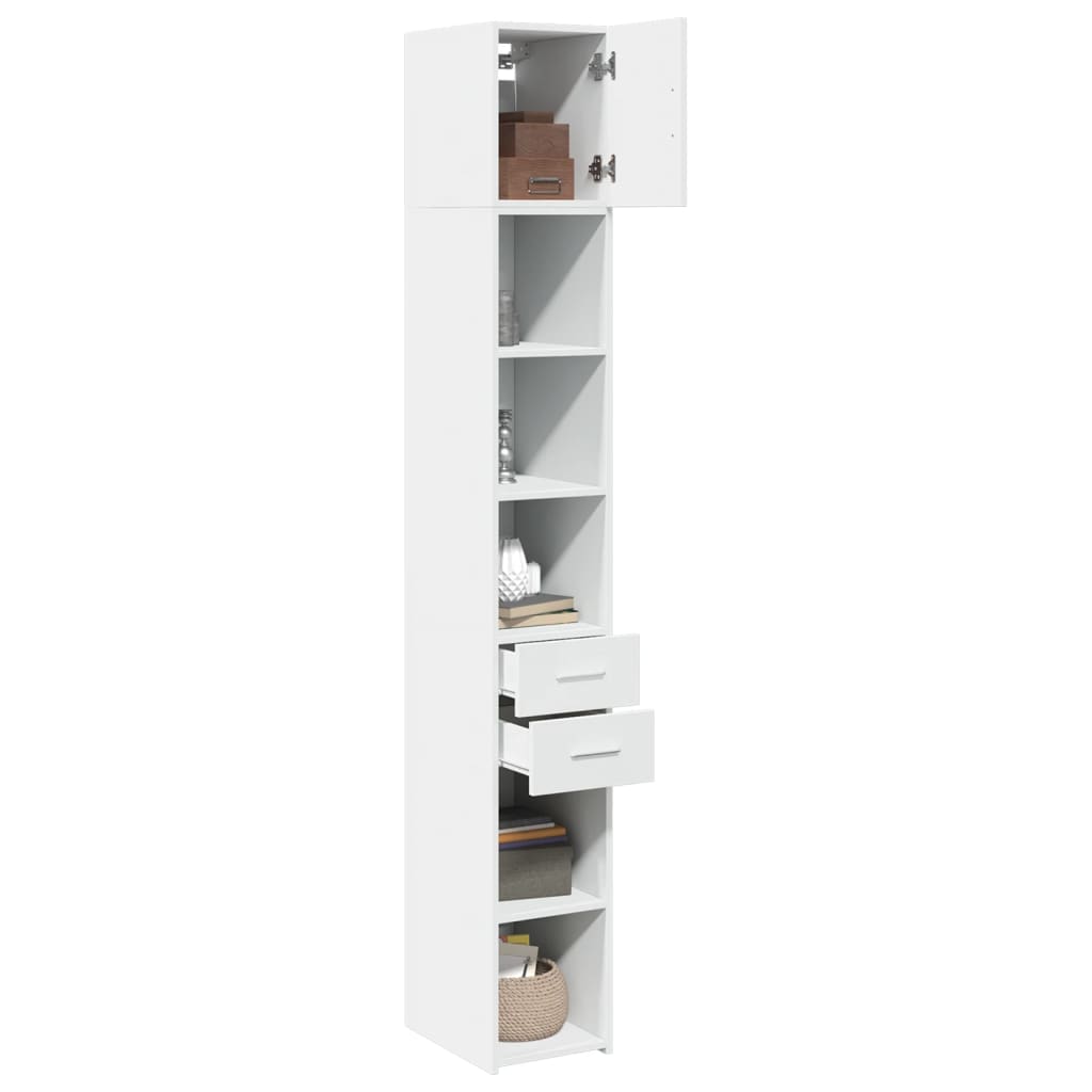 Slim Storage Cabinet White 30x42.5x225 cm Engineered Wood - Bargainia.com - 8721102653551 - 3281266